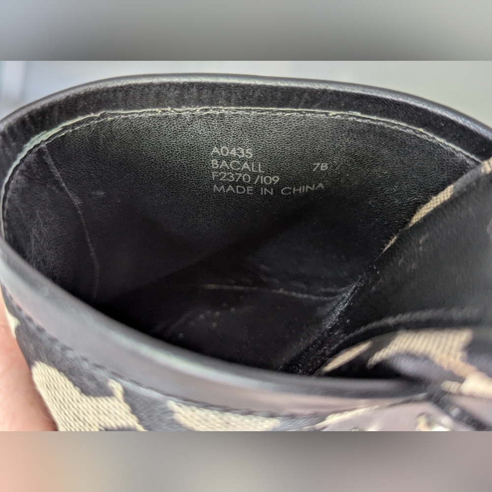 Coach Signature Canvas Mule Clogs - Black & Tan With C Monogram - Picture 4 of 16